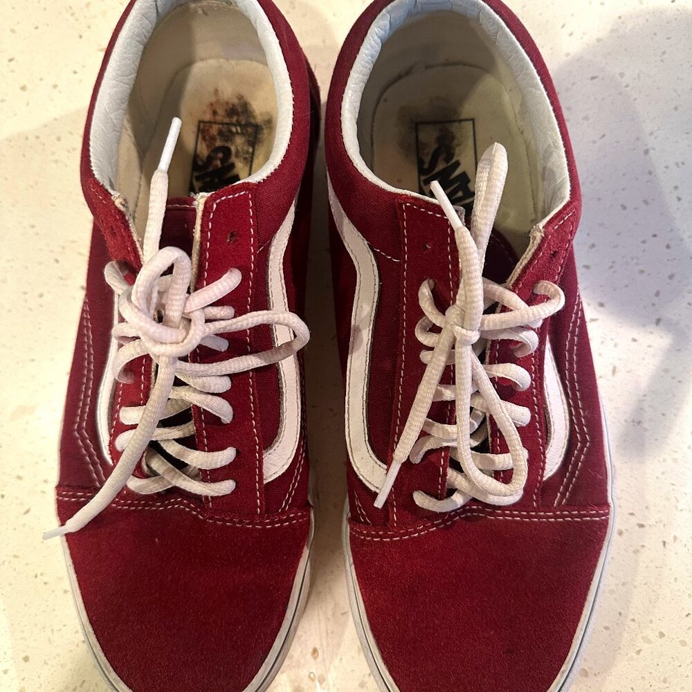 Deep Red Vans Old Skool Lowpro Sneaker Size US 9
